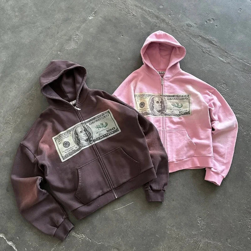 Y2K Dollar Portrait Hoodie