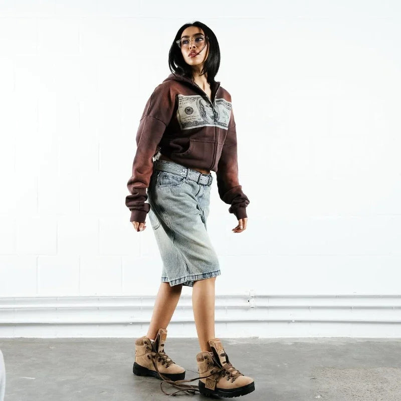 Y2K Dollar Portrait Hoodie