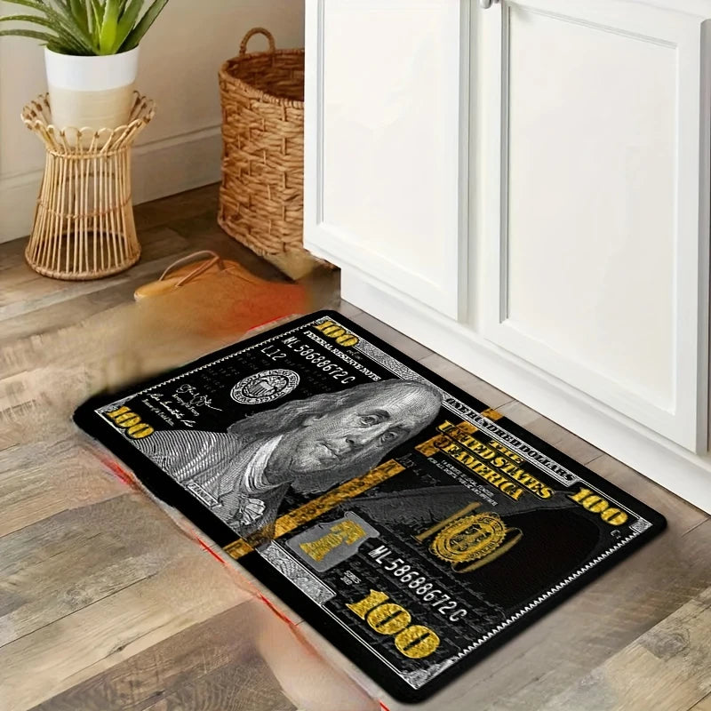Dollar Print Welcome Mat