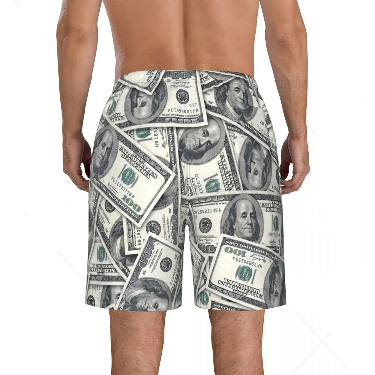 Dollar Print Swim Trunks