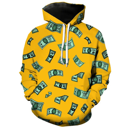 Dollar Print Hooded Sweatshirt