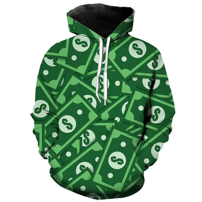 Dollar Print Hooded Sweatshirt