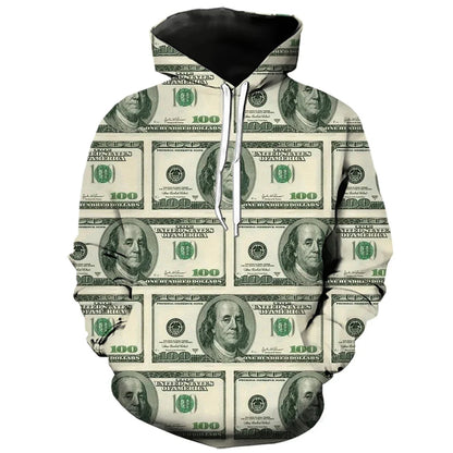 Dollar Print Hooded Sweatshirt
