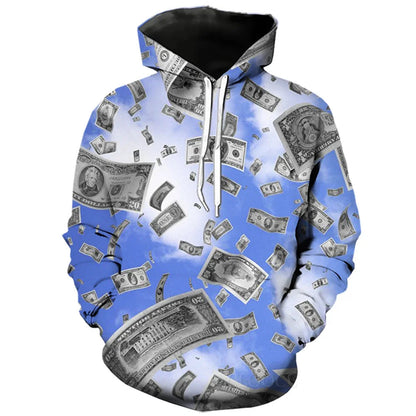 Dollar Print Hooded Sweatshirt