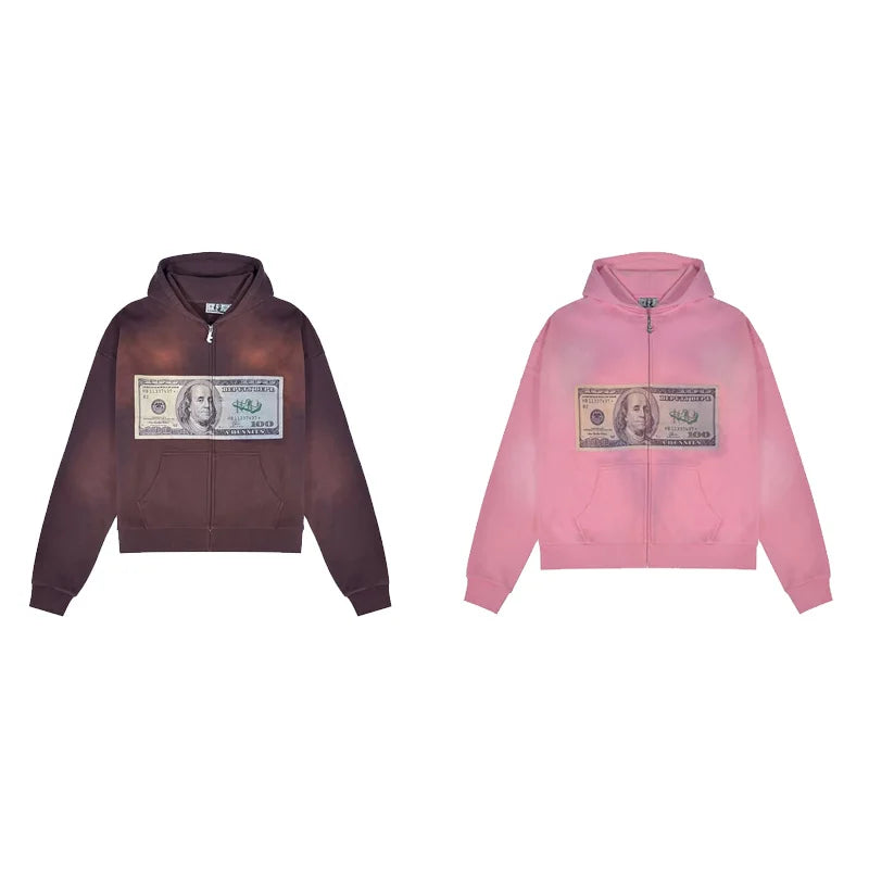Y2K Dollar Portrait Hoodie
