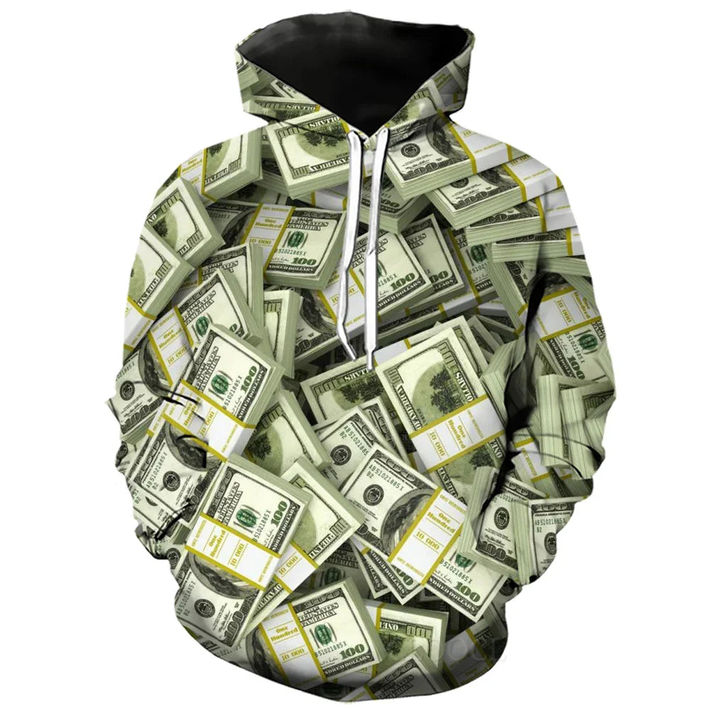 Dollar Print Hooded Sweatshirt