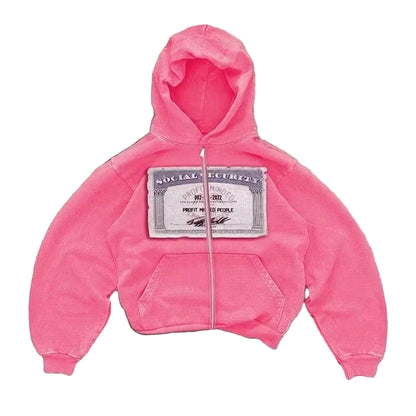 Y2K Dollar Print Hoodie